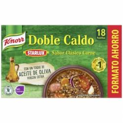 Doble caldo carne Knorr sin gluten y sin lactosa 18 pastillas