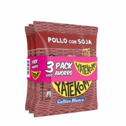 Fideos de pollo con soja Yatekomo Gallina Blanca pack de 3 unidades de 79 g.