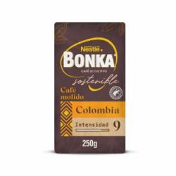 Café molido natural Puro Colombia cultivo sostenible Bonka Nestlé 250 g.
