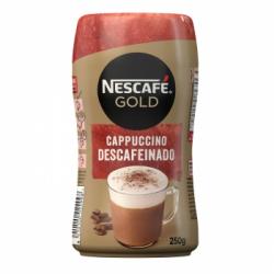 Café soluble cappuccino descafeinado Nescafé Gold 250 g.