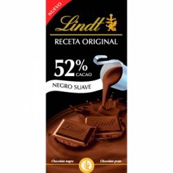 Chocolate negro suave 52% cacao receta original Lindt 125 g.