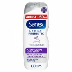Gel de ducha nutritivo Atopiderm Nutri Repair Natural Prebiotic Sanex 600 ml.