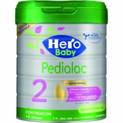 Leche infantil de continuación desde 6 meses en polvo 2 Hero Baby Pedialac lata sin aceite de palma 800 g.