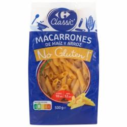 Macarrones de maíz y arroz Carrefour sin gluten 500 g.