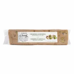 Turrón cremoso de almendra con pistachos a la sal Vicens 300 g.