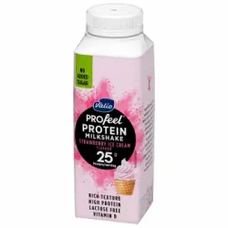 Batido de proteínas sabor a helado de fresa Valio sin lactosa 250 ml.