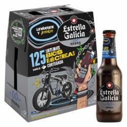 Cerveza negra Estrella Galicia 0.0 alcohol pack 6 botellas 25 cl.