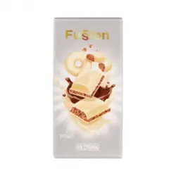 Chocolate blanco Fussion Hacendado relleno de crema de galleta y cacao Tableta 0.11 kg
