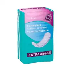 Compresa sin alas de incontinencia Deliplus Extra Paquete 20 ud