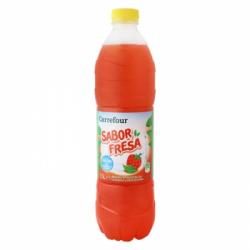 Refresco Carrefour sabor fresa con gas botella 1,5 l.