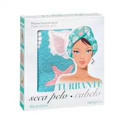 Toalla turbante estampado seca pelo microfibra Deliplus  1 ud