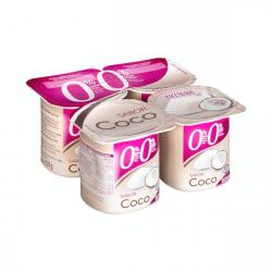 Yogur sabor coco Hacendado 0% m.g 0% sin azúcares añadidos 4 ud. X 0.125 kg