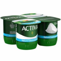 Bífidus desnatado edulcorado natural Danone Activia pack de 4 unidades de 120 g.