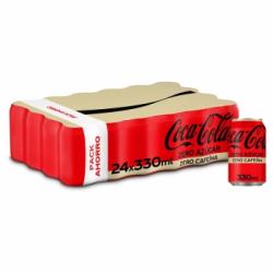 Coca Cola zero azúcar zero cafeína pack 24 latas 33 cl.