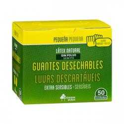 Guantes de látex Bosque Verde talla pequeña Caja 50 ud