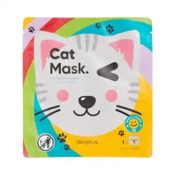 Mascarilla facial infantil Cat Mask Deliplus con cereza y manzana Paquete 1 ud