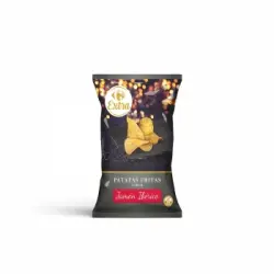 Patatas fritas sabor jamón ibérico Extra Carrefour sin gluten 150 g.