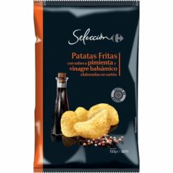 Patatas fritas sabor pimienta y vinagre balsámico Selección Carrefour sin gluten 150 g.