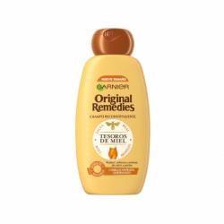 Champú reconstituyente Tesoros de Miel para pelo dañado Original Remedies Garnier 600 ml.