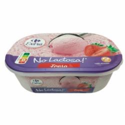 Helado de fresa Carrefour Extra sin gluten sin lactosa 480 g.