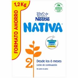 Leche infantil de continuación desde 6 meses en polvo Nestlé Nativa 2 sin aceite de palma pack de 2 unidades de 600 g.