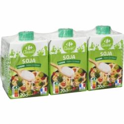 Soja para cocinar Carrefour pack de 3 unidades de 200 g.