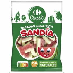 Tajadas sandía de goma Carrefour Classic sin gluten 200 g.