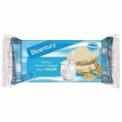 Tortitas de arroz integrales sabor yogur Bicentury 130 g.