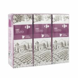 Vino tinto Carrefour pack 3 brik 20 cl.