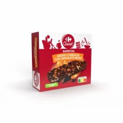 Barritas de cereales con chocolate Classic Carrefour 120 g.