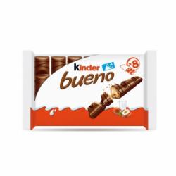 Barritas de chocolate con leche y crema de avellanas Kinder Bueno 8 unidades de 43 g.