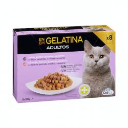 Bocaditos en gelatina gato adulto Delikuit 8 ud. X 0.1 kg