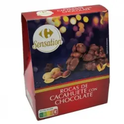 Rocas de cacahuete con chocolate Carrefour Sensation 120 g.