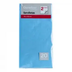 Servilletas CARREFOUR HOME 20 ud- Celeste