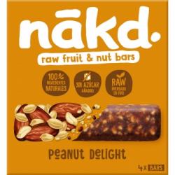 Barrita de frutas y cacahuetes sin azúcares añadidos Nakd 4 ud.