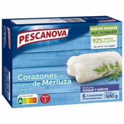 Corazones de filete de merluza congelados Pescanova 500 g.