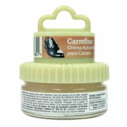 Crema de calzado con aplicador incoloro autobrillante Carrefour 50 ml.