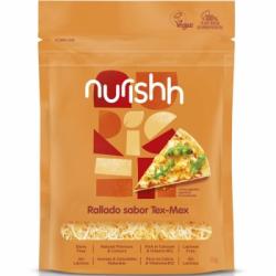 Preparado rallado sabor cheddar y mozzarella tex mex Nurishh sin gluten sin lactosa 150 g.