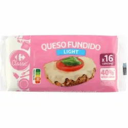 Queso fundido en lonchas light Carrefour 300 g.