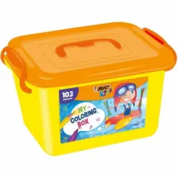 Baúl BIC Kids My Coloring Box con 103 Artículos - 36 Lápices de Colores BIC Kids Evolution ECOlutions, 4 Lápices BIC Evolution Triangle, 24 Ceras BIC