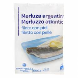 Filete de merluza con piel ultracongelada 600 g.