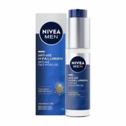Gel facial hidratante antiedad Hyaluron Nivea Men 50 ml.