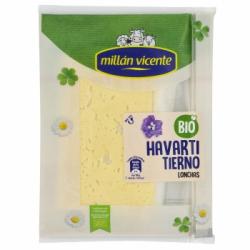 Queso havarti en lonchas ecológico Millán Vicente 125 g.