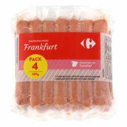 Salchichas Frankfurt Carrefour pack de 4 unidades 170 g.