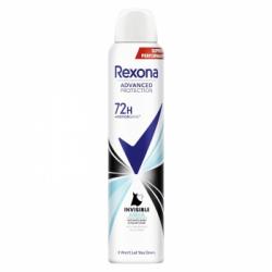 Desodorante en spray antitranspirante invisible aqua 72h Advanced Protection Rexona 200 ml.