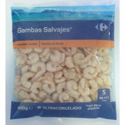 Gambas salvajes peladas crudas Carrefour 400 g.