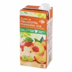 Zumo de melocotón, manzana y uva Carrefour brik 1 l.