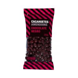 Cacahuetes Hacendado chocolate negro Paquete 0.25 kg