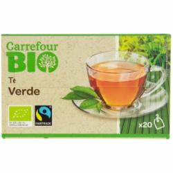 Té verde en bolsitas ecológico Carrefour Bio 20 ud.