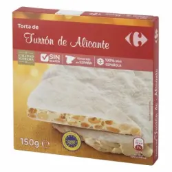 Torta turrón de Alicante Carrefour sin gluten 150 g.